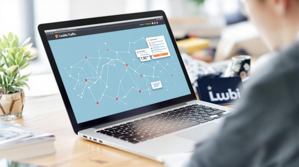 Person using data analytics software on laptop