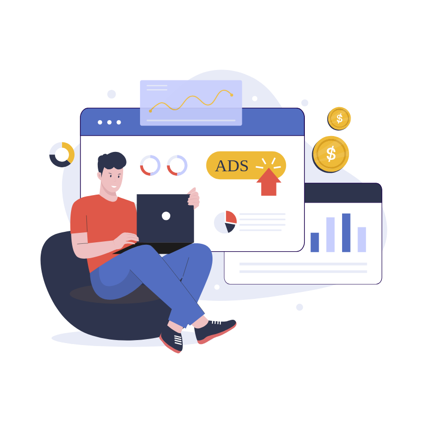 Person using laptop for digital advertising insights.