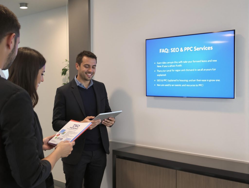 Business presentation on SEO and PPC services.