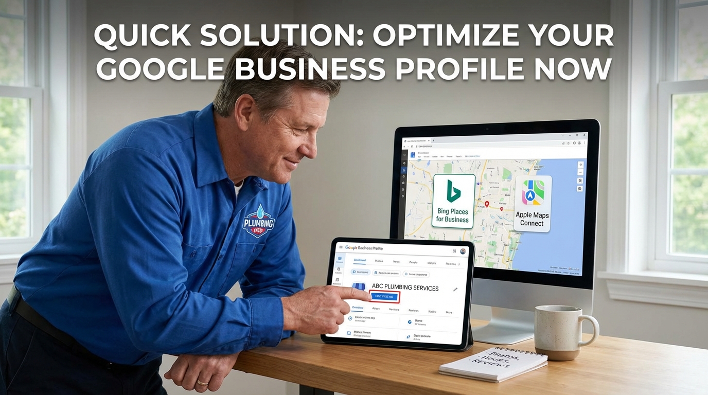 Optimize Google Business Profile for local search visibility on Google, Bing Places & Apple Maps.