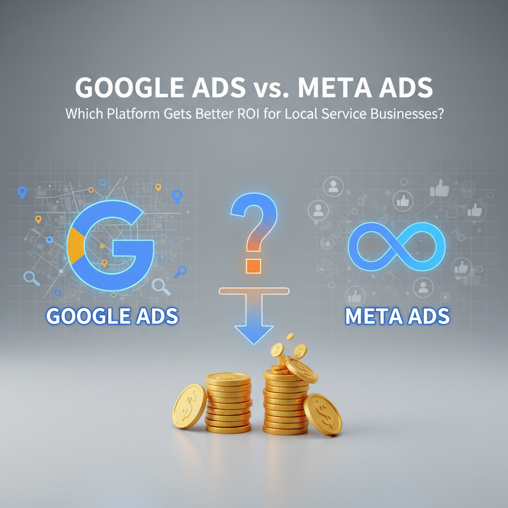 Google Ads vs Meta Ads ROI for Local Service Businesses. Performance comparison.