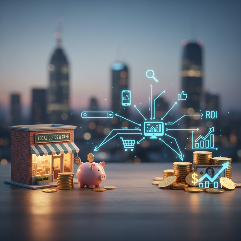 Investment growth for local business concept illustration.