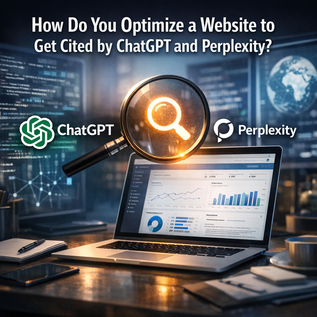 Professional illustration of How Do You Optimize a Website to Get Cited by ChatGPT and Perplexity?