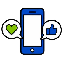 Phone with social likes icon
