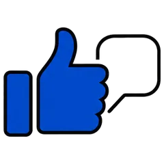 Thumbs up and speech bubble icon
